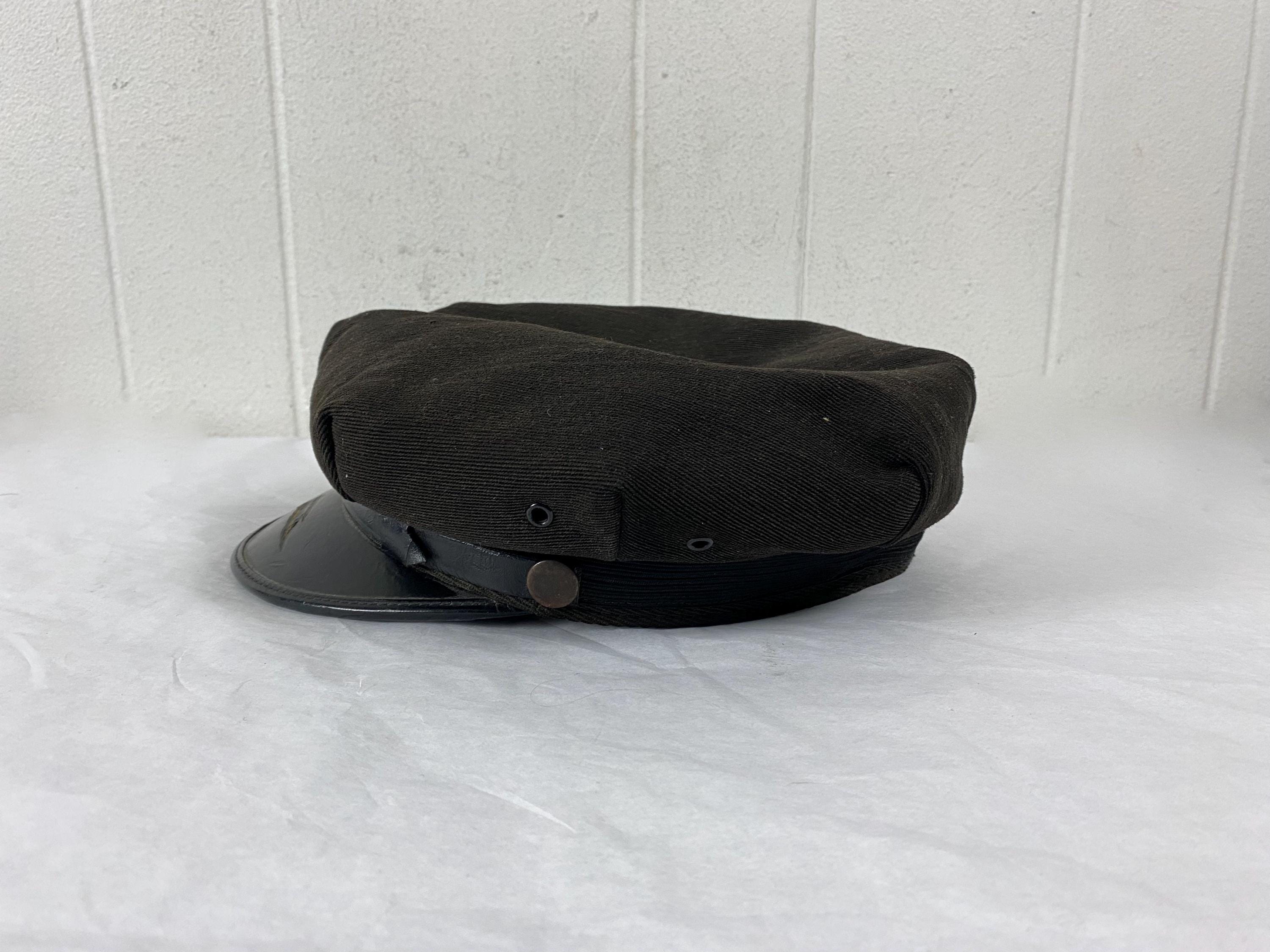 Berretto Uomo Vintage Kaki Con Spilla Teschio - Regolabile, In Cotone, Taglia S/M