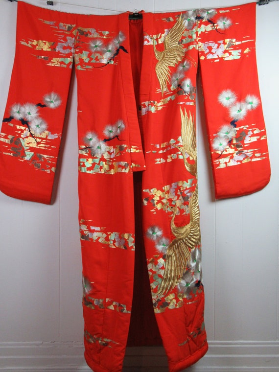 Vintage kimono, wedding kimono, silver and gold, … - image 2