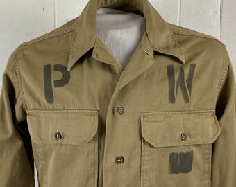 Vintage Shirt, Size Medium, P W Shirt, 1940s Shirt, Army Vintage Shirt, Size Medium, P W Shirt, 1940s Shirt, Army