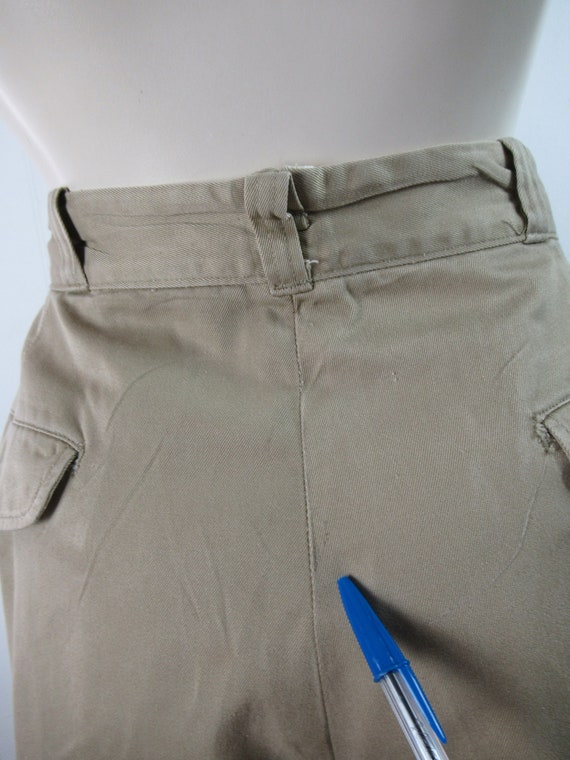 Vintage shorts, 1950s shorts, khaki cotton shorts… - image 7