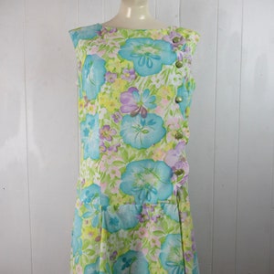 Vintage romper, 1960s playsuit, floral romper, vintage jumper, vintage jumpsuit, vintage clothing, size large