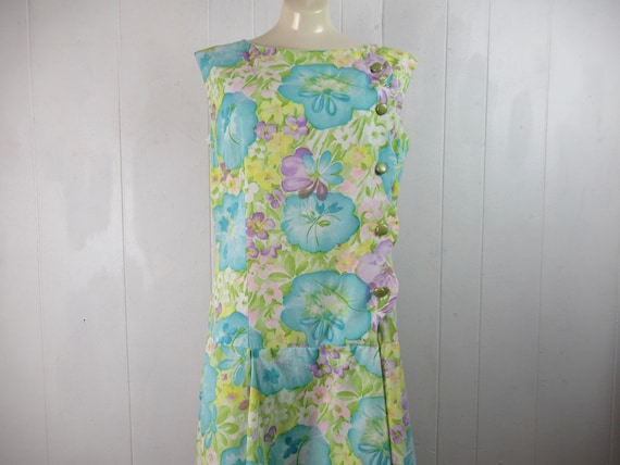 Vintage romper, 1960s playsuit, floral romper, vin