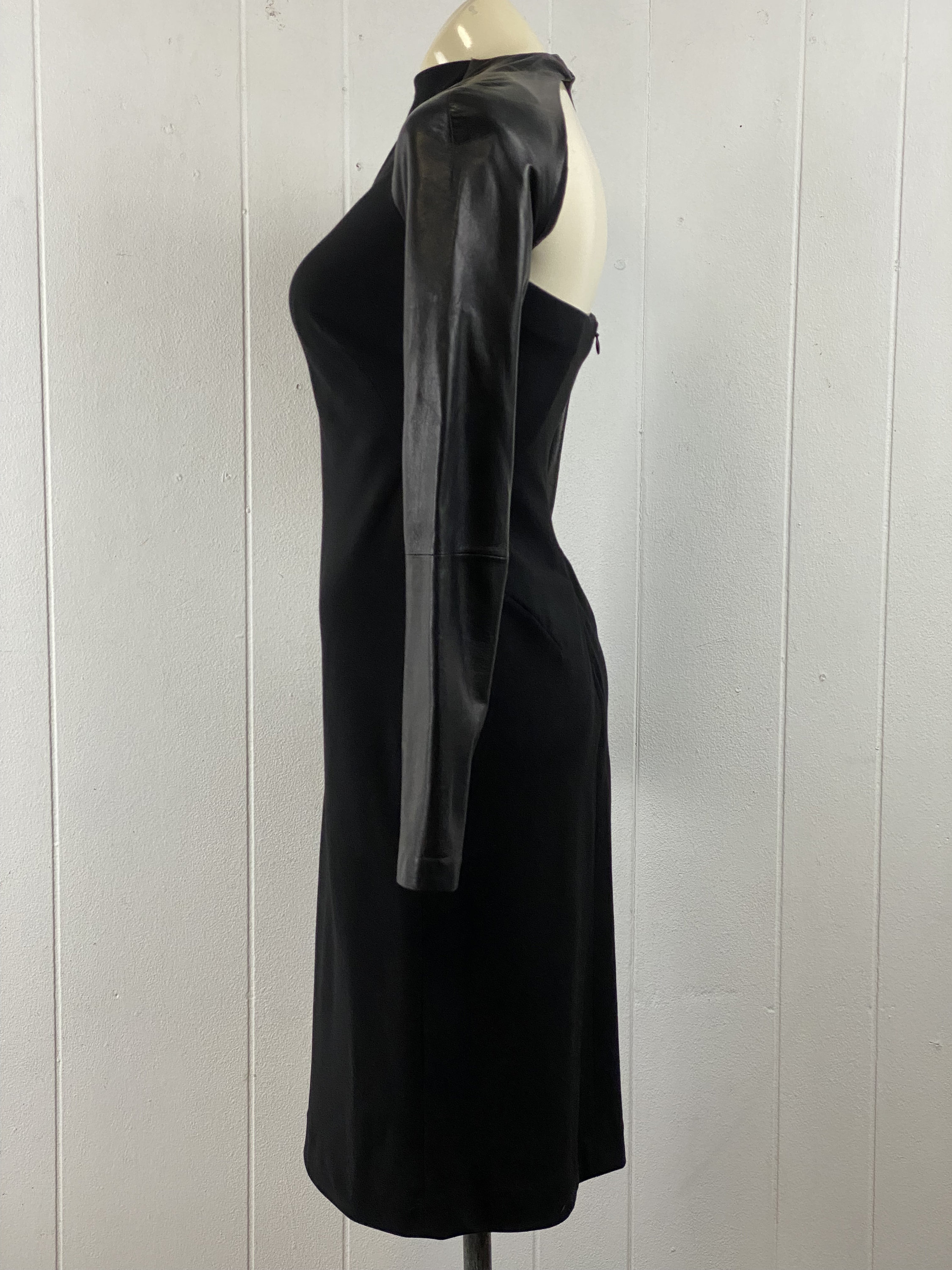 Ralph Lauren Purple Label Dress, Size Small, Leather and Wool