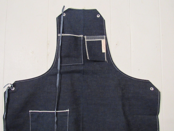 Vintage apron, 1950s apron, denim apron, vintage w
