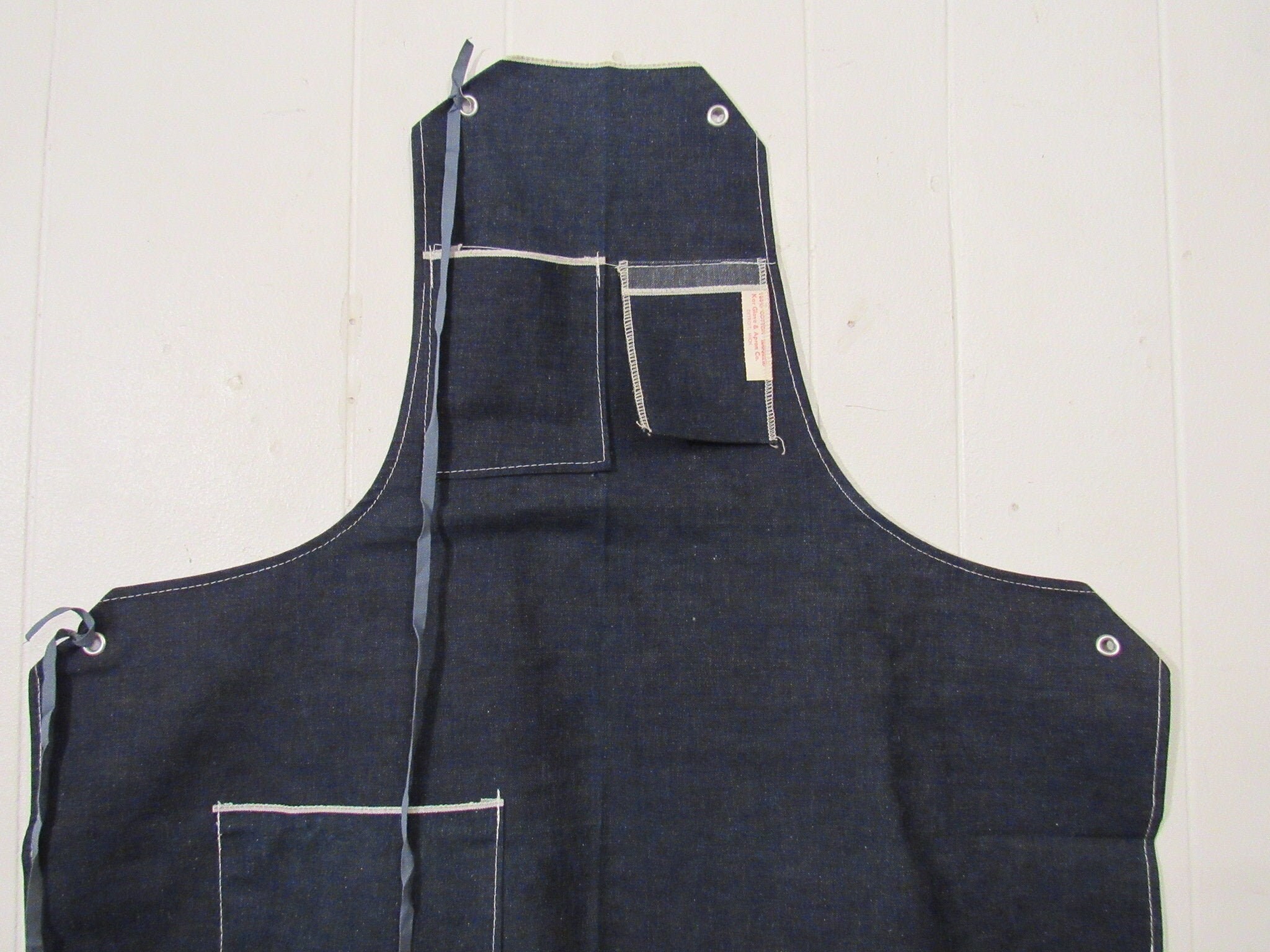 Vintage Apron 1950s Apron Denim Apron 