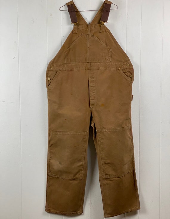 Vintage Overalls, Carhartt Overalls, Brown Duck Denim, Carhartt Bibs, 1970s  80s Carhartt, Vintage Clothing, Vintage Workwear, Size 47 X 29 -   Finland