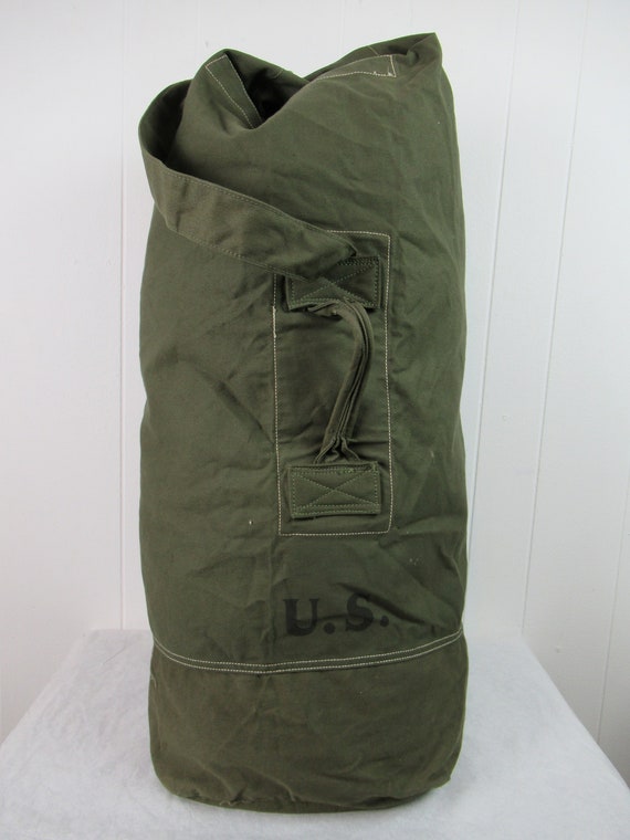 Vintage Bag, 1940s Bag, U.S. Army Bag, Vintage Duffle, Duffel Bag