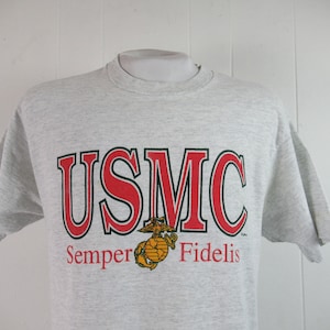 Vintage t shirt, USMC t shirt, Marines t shirt, 1990s t shirt, vintage clothing, size large