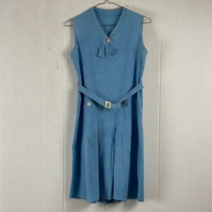 Vintage dress, size XS, 1920s dress, chambray dress, flapper dress, cotton dress, blue dress, vintage clothing