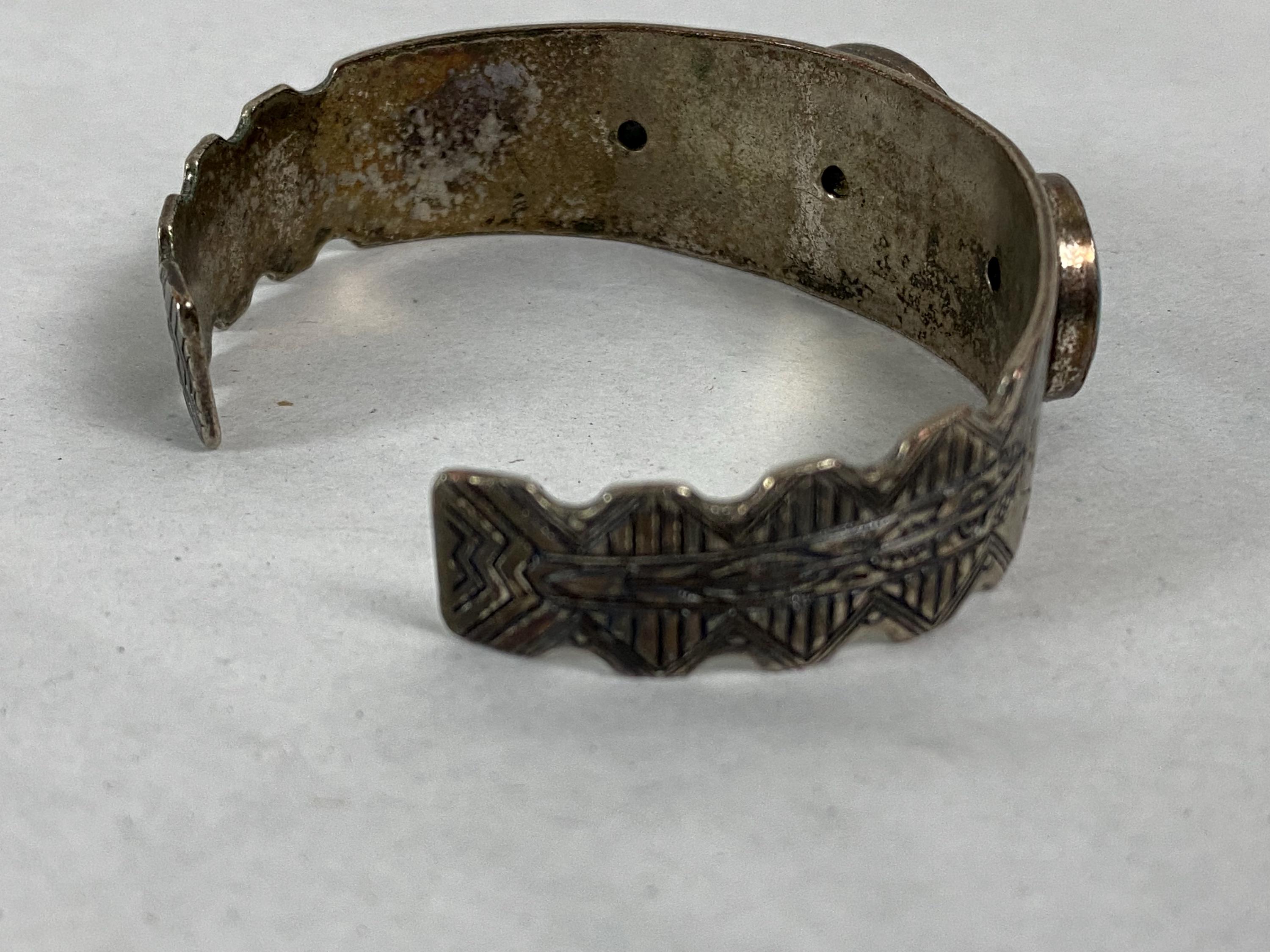 Turquoise and Silver Bracelet, 1940s Turquoise Bracelet, Navajo