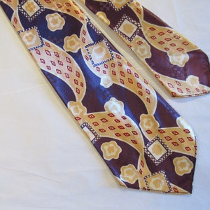 Vintage necktie, 1950s necktie, purple and gold, mid century modern design necktie, Wembley tie, 50s tie, vintage clothing