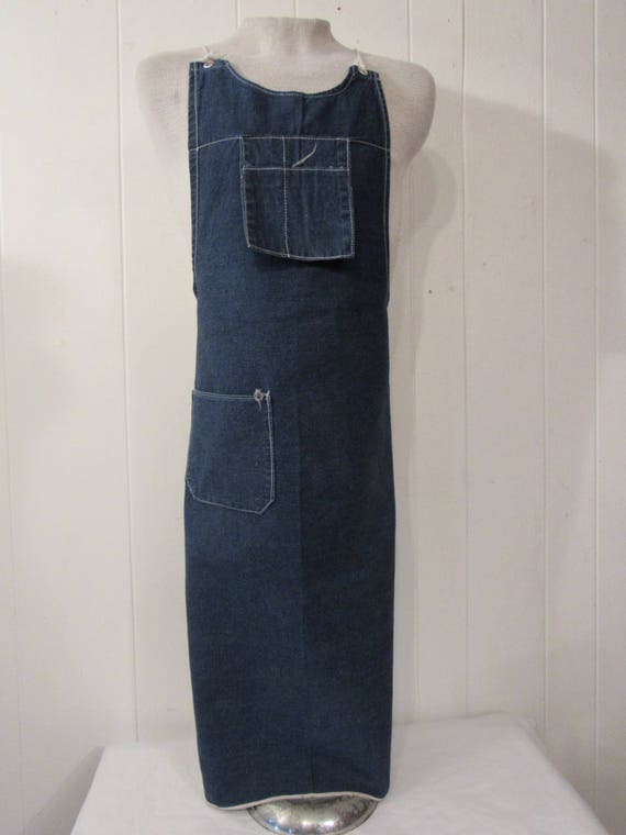 Vintage apron, denim apron, vintage workwear, wor… - image 2