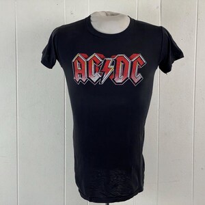 1980s AC DC t shirt, size small, 1980 AcDc t shirt, Cobo Hall Detroit t shirt, concert tour t shirt, rock & roll t shirt, vintage clothing