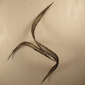 Vintage wall sculpture, Brutalist wall sculpture, brass sculpture, mid century modern sculpture, metal wall sculpture