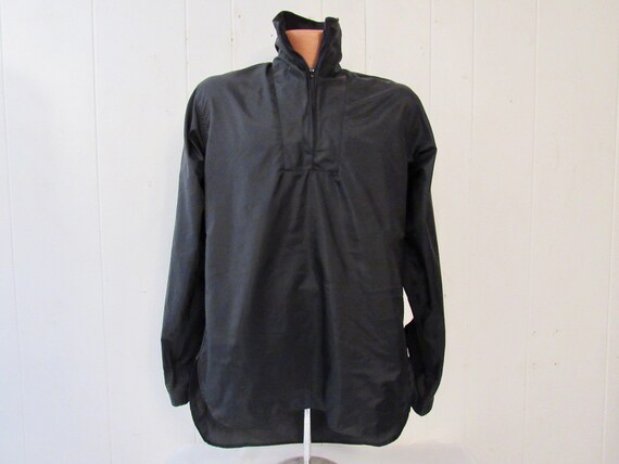 Vintage jacket, 1960s shirt jacket, black Nylon sh