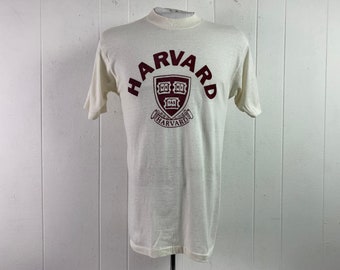 Vintage t shirt, 1970s t shirt, Harvard t shirt, college t shirt, school t shirt,  vintage clothing, size large, NOS