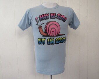 Vintage t shirt, 1970s t shirt, snail t shirt, funny t shirt, The Rat&#39;s Hole t shirt, vintage clothing, size small