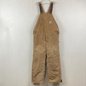 Vintage Overall, 39 "x 31", Carhartt Overall, braune Ente, gefütterte Carhartt Overalls, 1990er Jahre Carhartt, Vintage-Kleidung, Vintage Arbeitskleidung