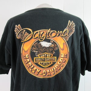 Vintage t shirt, motorcycle t shirt, Harley t shirt, Henley style t shirt, Daytona t shirt, vintage clothing, size XL