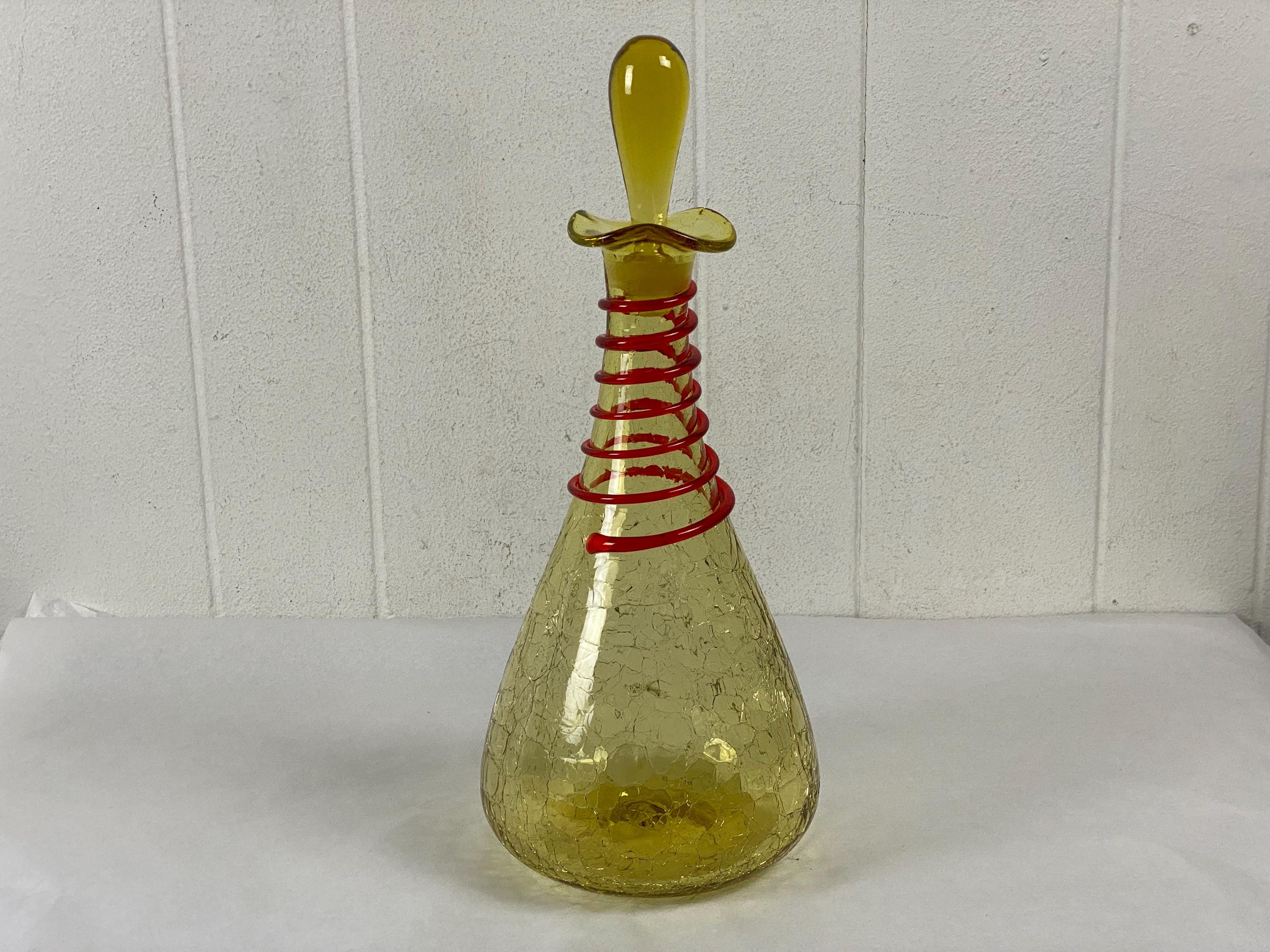 希少なヴィンテージ BLENKO ブレンコガラス 置物 手拭きガラスアメリカ