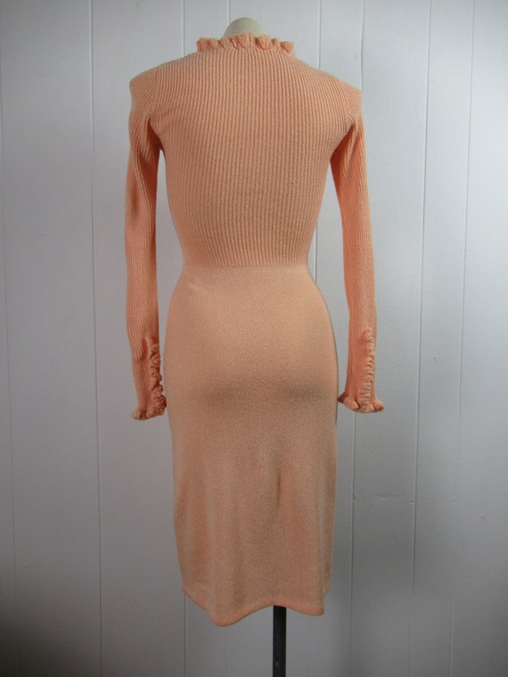 Vintage dress, 1970s dress, sweater dress, pink d… - image 5