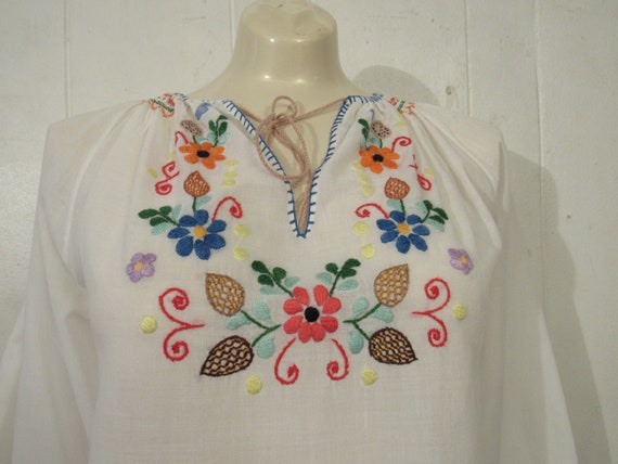 Vintage peasant blouse, hippy shirt, 1960s blouse… - image 3