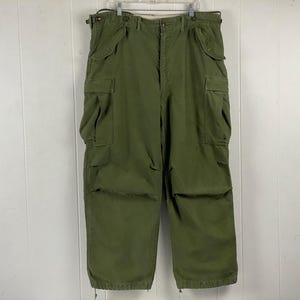 Vintage pants, 40&quot; X 29.5&quot;, 1950s pants, military pants, cargo pants, U.S. Army pants, OG pants, military field trousers, vintage clothing