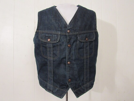 Vintage denim vest, vintage vest, cowboy western v