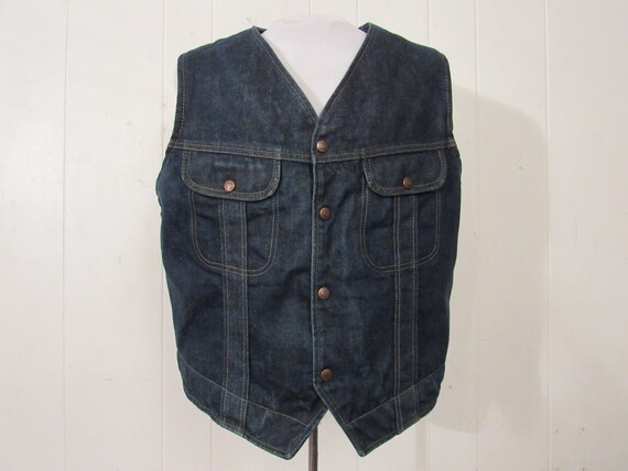 Vintage denim vest, vintage vest, cowboy western … - image 1