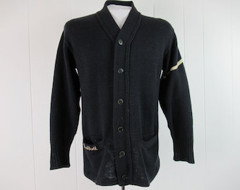 Vintage Cardigan, Size Medium, 1950s Cardigan, Hand Knit
