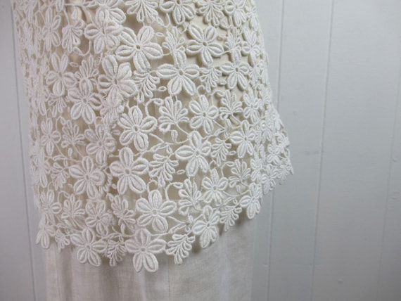 Vintage dress, white dress, linen dress, lace dre… - image 4