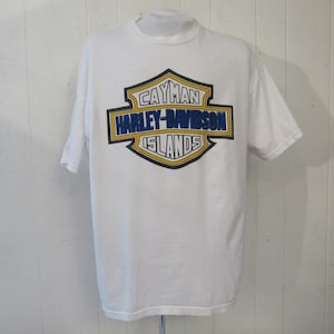 Vintage t shirt, Harley t shirt, motorcycle t shirt, 1990s t shirt, Cayman Islands, Harley Davidson, vintage clothing, size XL