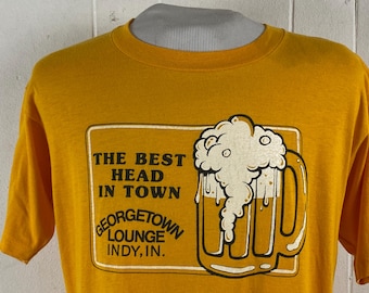 Vintage t shirt, size XL, Indianapolis t shirt, beer t shirt, 1980s t shirt, Georgetown Lounge t shirt, funny t shirt, vintage clothing