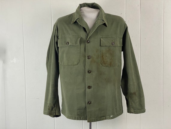 Vintage Shirt, Size Small, Army Jacket, 1940s Jacket, HBT