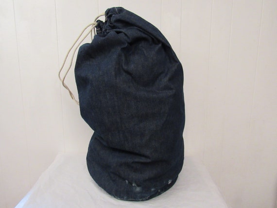Vintage denim bag, duffle bag, denim duffel bag, … - image 2