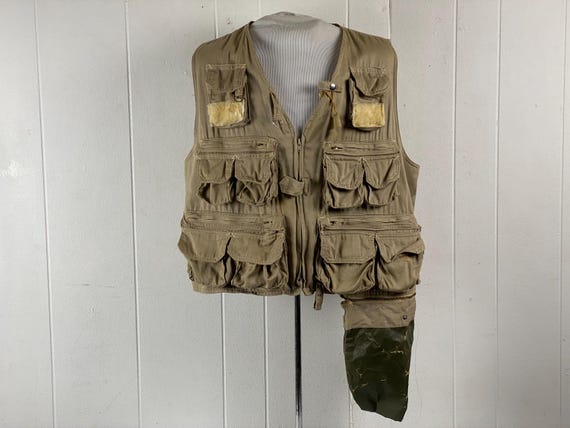 ウェア vintage fishing vest Vintage Vest, Size Large, Fishing Vest, 1960s Vest, Cotton