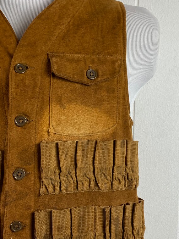 Vintage vest, 1930s vest, Moleskin vest, hunting … - image 3