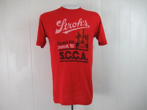 Vintage t shirt, Detroit t shirt, Stroh's beer t s