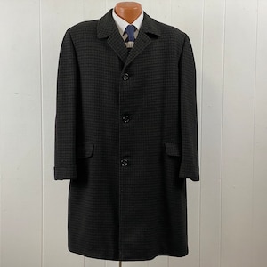 Vintage overcoat, size 42, vintage coat, 1950s coat, 1950s overcoat, Botany 500 coat, Hughes Hatcher Suffrin, houndstooth, vintage clothing