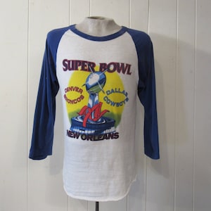 Vintage t shirt, football t shirt, Super Bowl XII t shirt, 1970s t shirt, Dallas Denver, football jersey, vintage clothing, size large