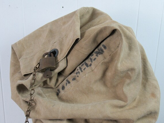 Vintage bag, U.S. Navy bag, canvas bag, bag with … - image 4