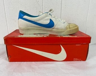 靴 80s NIKE ALL COURT Rare Vintage Nike All Court Tennis Shoes Mens White 1980s