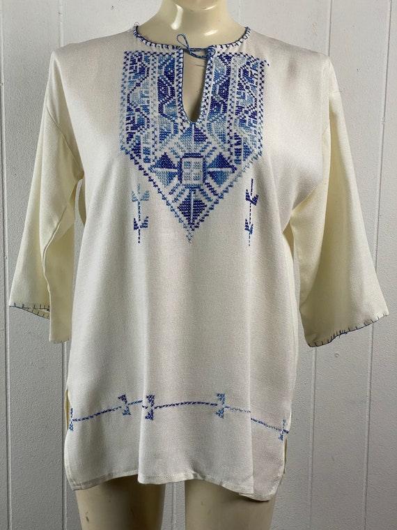 Vintage peasant blouse, hippie shirt, 1960s blous… - image 2