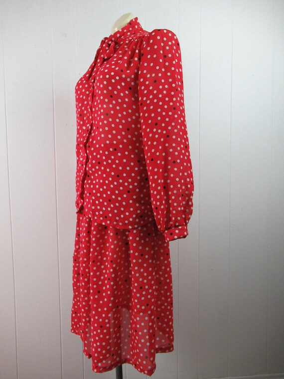 Vintage outfit, polka dot skirt suit, skirt and b… - image 4