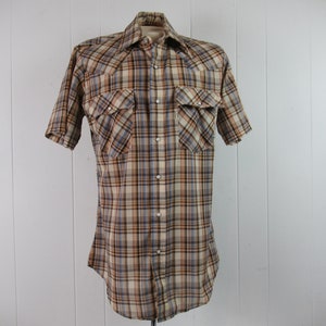 Vintage shirt, Levis shirt, 1980s shirt, cowboy shirt, plaid shirt, Levis, vintage clothing, size medium