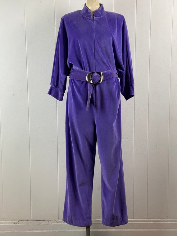 Vintage jumpsuit, 1980s jumpsuit, purple jumpsuit… - image 2