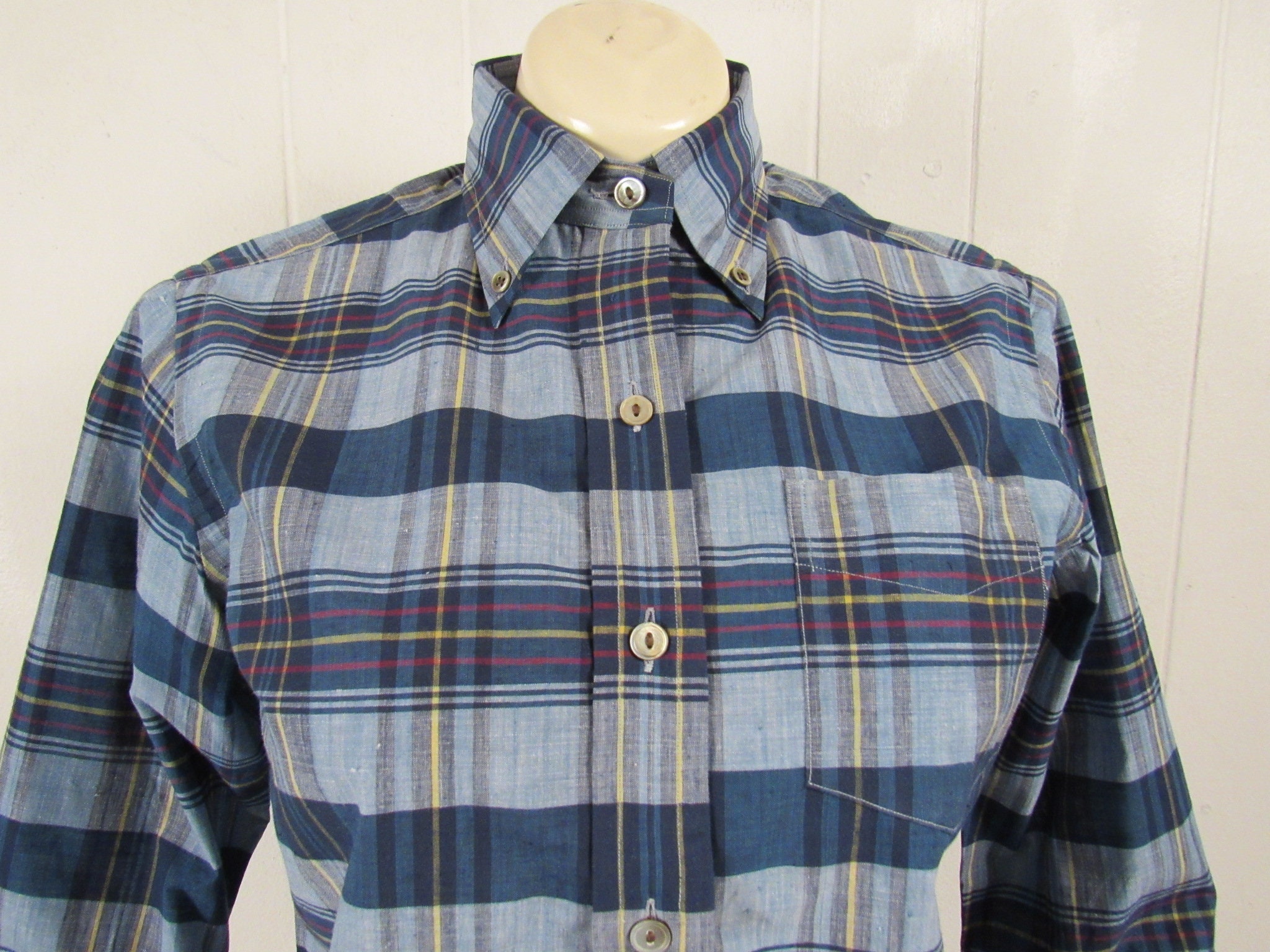Vintage Shirt, M, Madras Shirt, 1960s Shirt, Madras Plaid, Vintage Madras, Women's Shirt, Vintage Clothing, Size Medium, NOS - Etsy Vintage Shirt, M, Madras Shirt, 1960s Shirt, Madras Plaid, Vintage Madras, Women's Shirt, Vintage Clothing, Size Medium, NOS - Etsy
