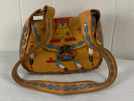 Vintage purse, hippie purse, 1970s purse, Indian … - image 3