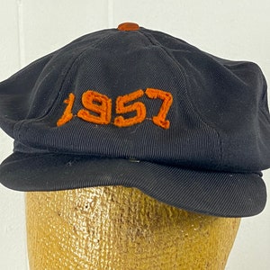 Vintage cap, size 7 1/4, 1950s Princeton hat, Princeton newsboy hat, snap brim hat, 1957 Princeton hat, College cap, vintage clothing