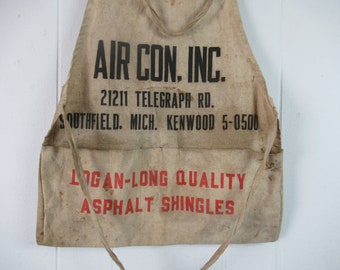 Vintage Apron, 1950s Apron, Work Apron, Advertising Apron